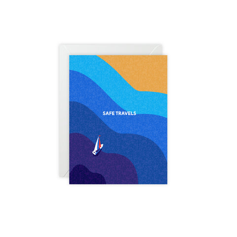 Safe Travels — Travel / Abstract Greeting Card - Illustrated, beautiful, any occasion