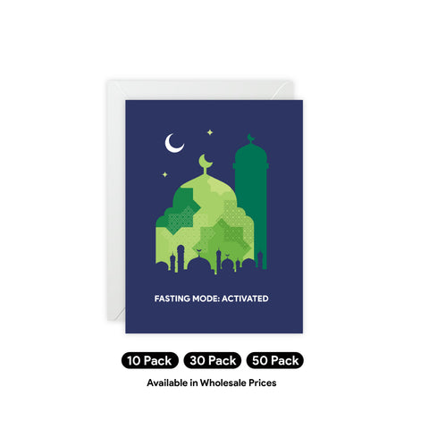 Ramadan  "Fasting Mode: Activated" Greeting Card — Ramadan / Holiday Greeting Card - Illustrated, Modern