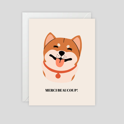 Merci Beaucoup! Thank you (Shiba Inu) - Greeting Card