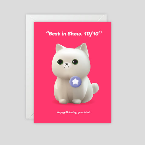 Happy Birthday Grumbles (Best in show) - Greeting Card