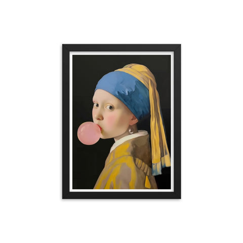 Girl with Bubblegum - Framed Print