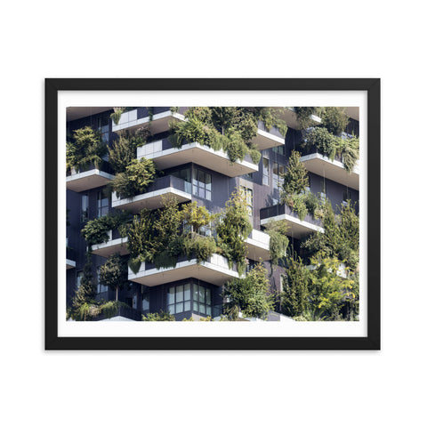 Green Balconies - Framed Print