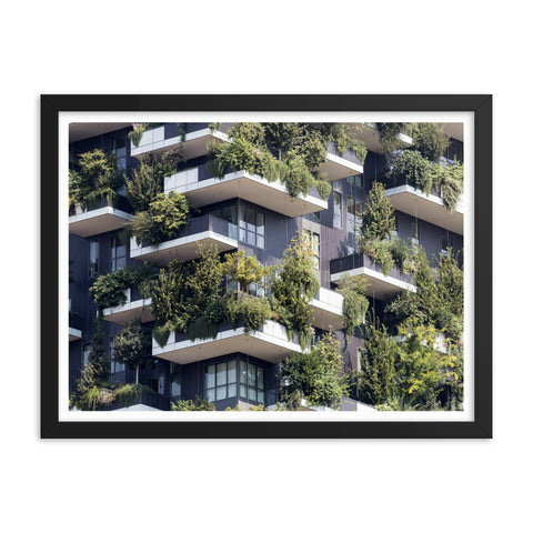 Green Balconies - Framed Print