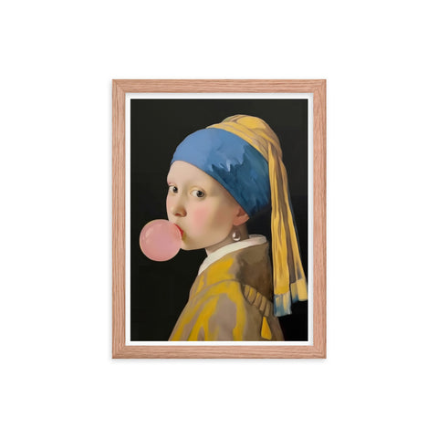 Girl with Bubblegum - Framed Print