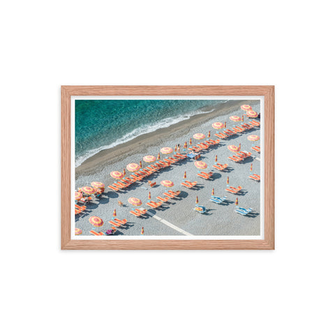 Beach and Umbrellas - Framed Print