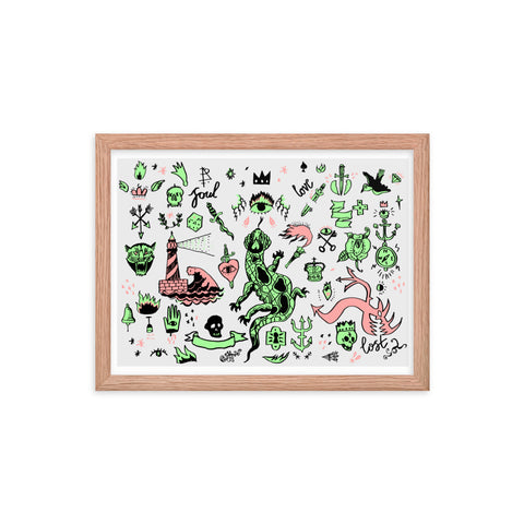 Lizards and Pirates - Framed Print