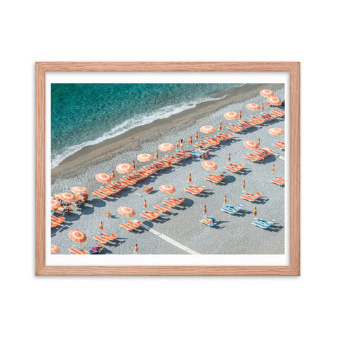 Beach and Umbrellas - Framed Print