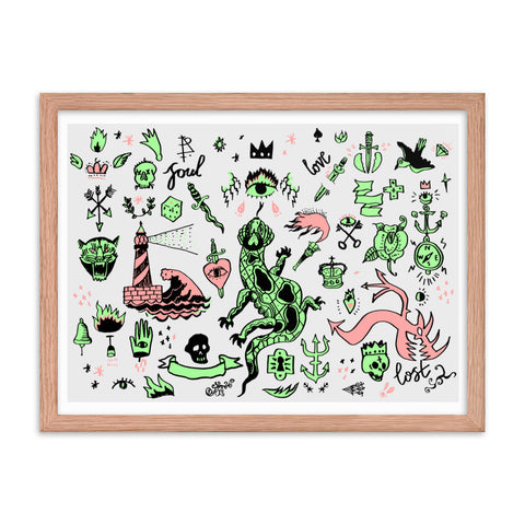 Lizards and Pirates - Framed Print