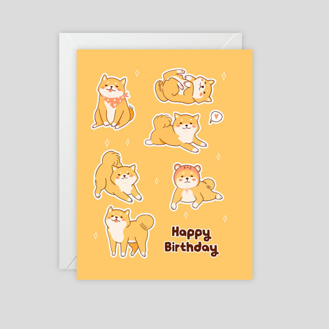 Happy Birthday (Shiba Inu) - Greeting Card