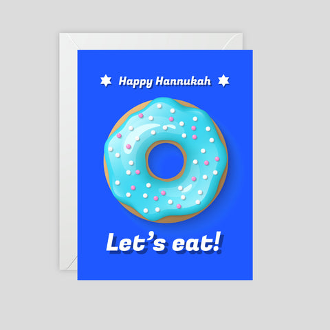 Happy Hanukkah - Lets Eat! Greeting Card