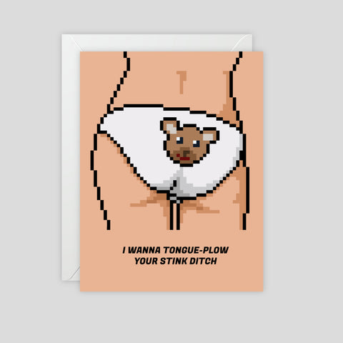 I wanna tongue-plow your stink ditch - Greeting Card