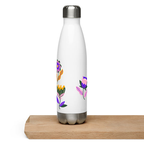 Three Flowers - Stainless Steel Water Bottle