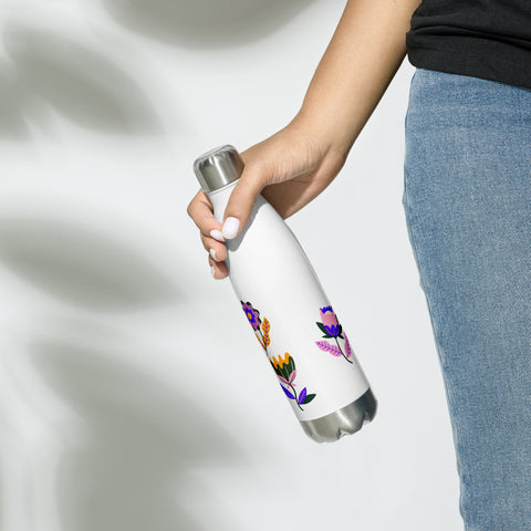 Three Flowers - Stainless Steel Water Bottle