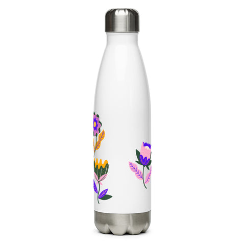 Three Flowers - Stainless Steel Water Bottle