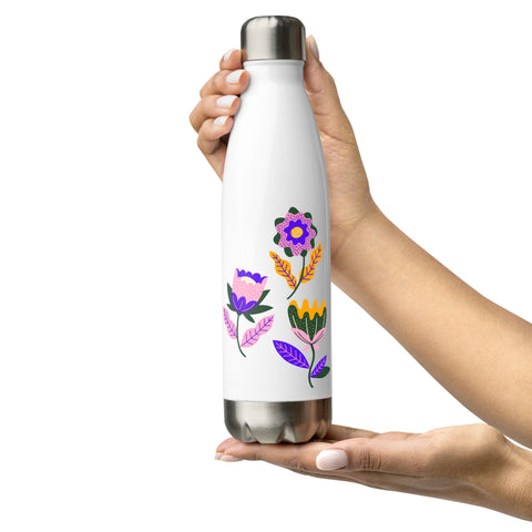 Three Flowers - Stainless Steel Water Bottle