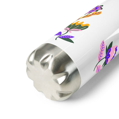 Three Flowers - Stainless Steel Water Bottle