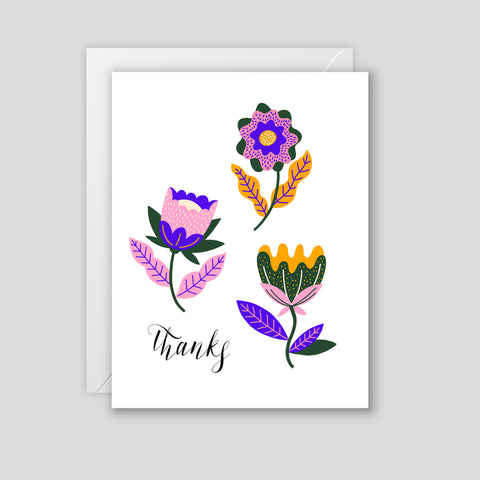 Thanks (Flowers) - Greeting Card